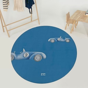 Natural rubber baby mat Prime Racing Cars circle