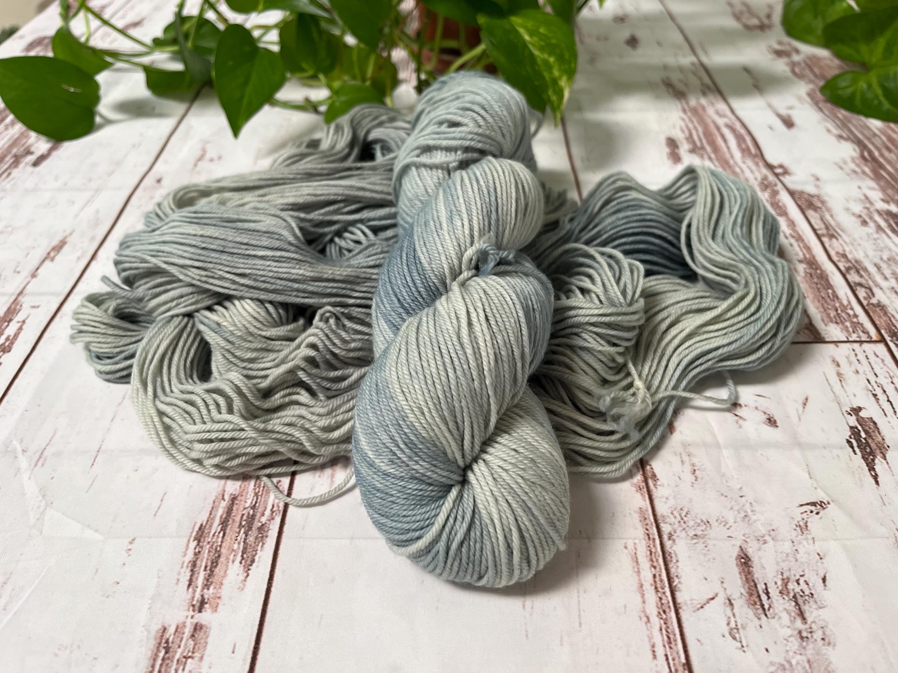 Yarn, Hand Dyed Superwash Merino Wool Nylon Blend DK Yarn - 246 Yards; Blue Sage Colorway