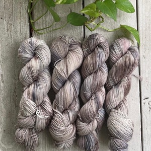 Sock Yarn - Hand Dyed SW Merino Nylon Fingering/Sock Yarn 463 yds- “Lavender Skies” Luxuriously Soft- Ready To Ship Free Shipping