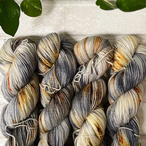 Sock Yarn Hand Dyed Yarn- SW Merino Nylon Fingering Sock 463 yds - Faded 501’s - Soft and Drapey Yarn for Knitting, Crochet,- Ready To Ship