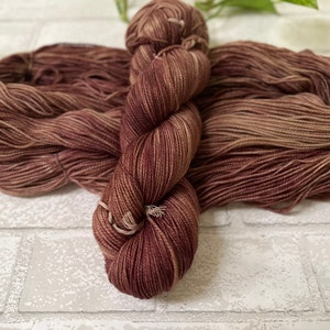 Hand Dyed SW Merino Nylon Sock/Fingering Yarn 400 yds - Cinnabar- Free Shipping