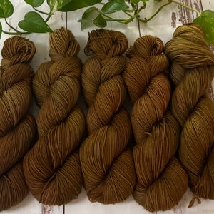Yarn Hand Dyed SW Merino Nylon Sock/Fingering 399yds - Brown Heather - Soft and Plump Yarn For Knitting, Crochet, Weaving; Ready To Ship