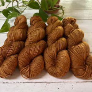Yarn - Hand Dyed SW Fingering/Sock Yarn  437 yds  Autumn Spice Soft and Drapy Yarn For Knitting, Crochet, Weaving, Very Soft, Ready To Ship