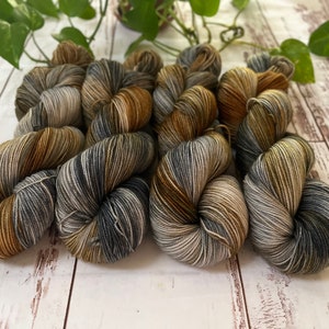 Yarn Hand Dyed SW Merino Nylon Sock/Fingering 399yds-Weathered Fence Post Soft and Plump Yarn For Knitting, Crochet, Weaving.  Ready To Ship