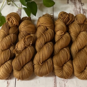 Yarn Hand Dyed Superwash Merino Nylon Sock Fingering 437yds, &quot;Warm Honey&quot; Soft And Plump Yarn For Knitting Crochet Weaving Ready To Ship