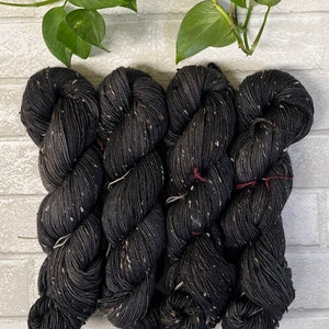 Hand Dyed SW Merino/Nylon Fingering/Sock Yarn 438 yds Donegal Tweed - Midnight- Gorgeous, soft yarn for Knitting, Crochet- Ready To Ship