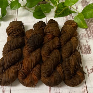Yarn Hand Dyed SW Merino/Recycled Nylon Sock Fingering Yarn 437yds - Earthenware -Soft and Plump Yarn For Knitting, Crochet;  Ready To Ship