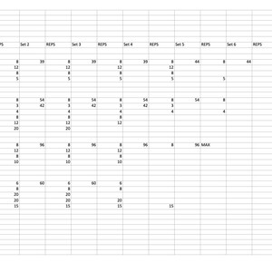 Może przedstawiać: Szczegółowy plan treningowy z ćwiczeniami takimi jak przysiady, wyciskanie na ławce i martwy ciąg, wraz z seriami i powtórzeniami. Plan jest podzielony na dni, w tym poniedziałek, wtorek, czwartek i piątek, z naciskiem na budowanie siły.