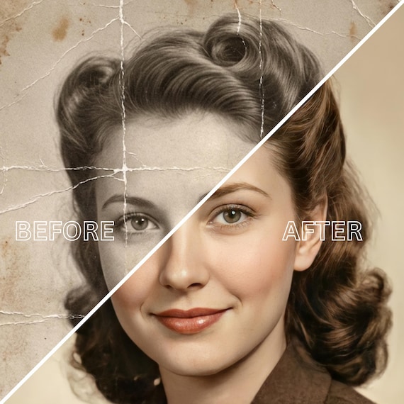 Custom Photo Restoration and Colorization: Fix Old Damaged Pictures, Gift for Parents