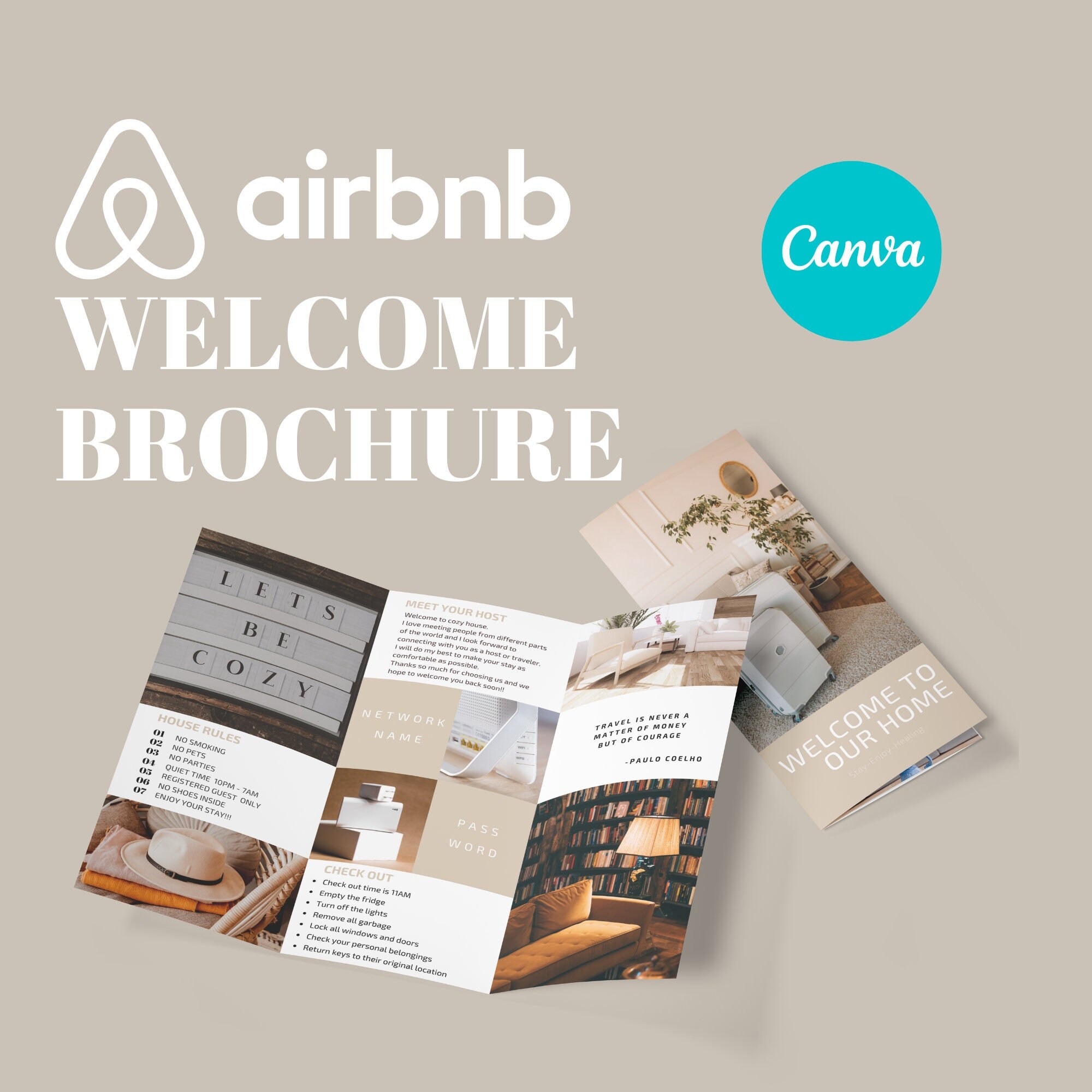 Airbnb Welcome Book Template, Airbnb Host Guidebook Template, Real ...