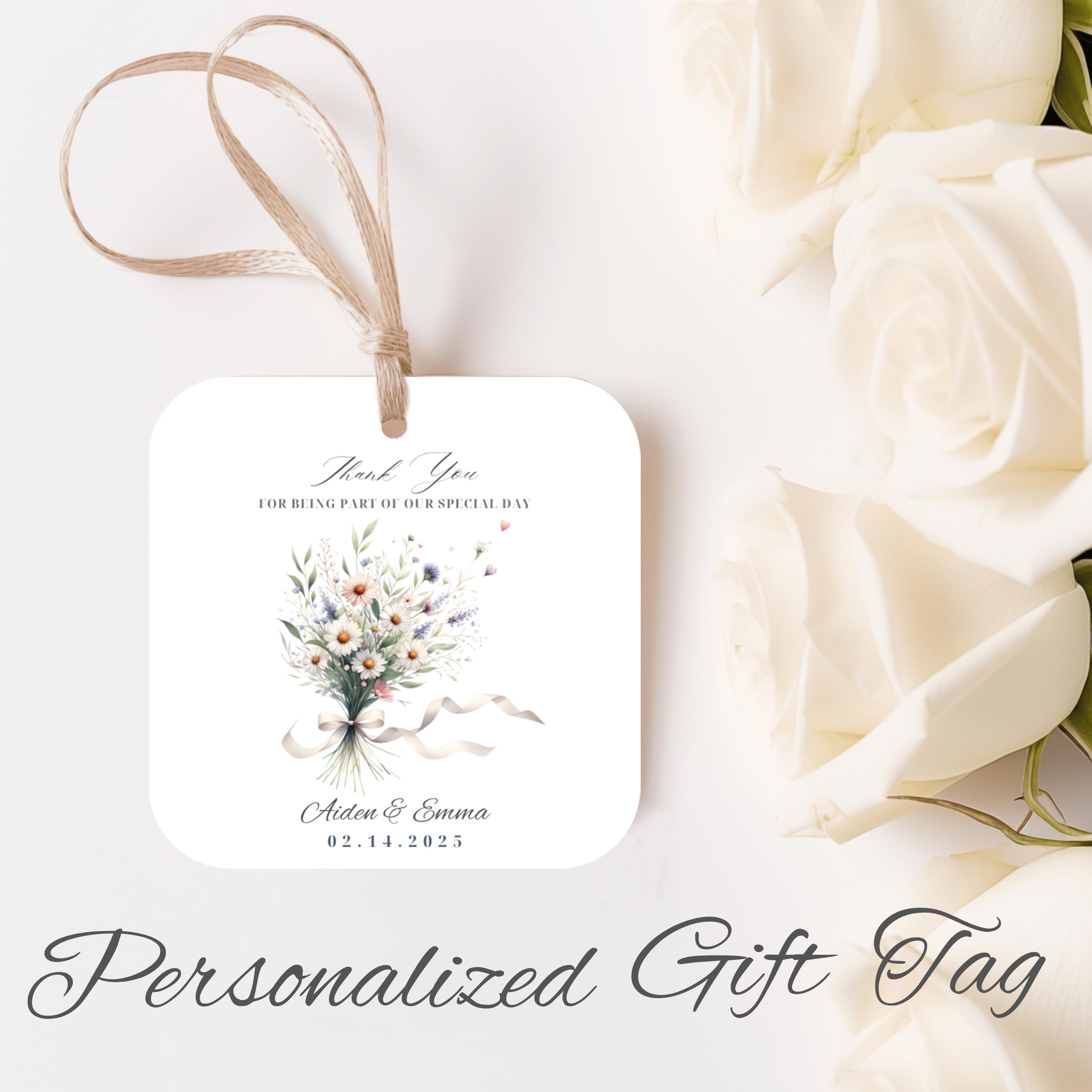 Personalized Wedding Gift Tags, Custom Floral Gift Tags, Baby Shower Thank You Gift Tags, Bridal Shower Thank You Gift Tag, Elegant Gift Tag
