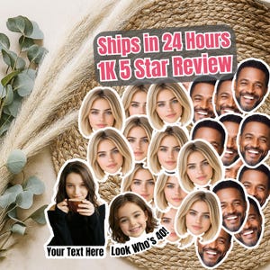Custom Face Confetti Stickers – Funny Photo Cutouts for Birthday, Bachelorette, Weddings, Retirement, Kids Party, Personalized Face Stickers