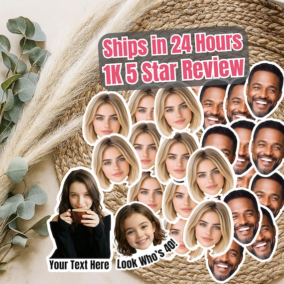 Custom Face Confetti Stickers – Funny Photo Cutouts for Birthday, Bachelorette, Weddings, Retirement, Kids Party, Personalized Face Stickers