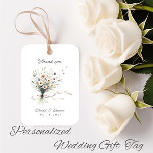 Personalized Wedding Tags, Floral Wedding Gift Tags, Custom Thank You Tags, Elegant Favor Tag, Bridal Shower Tags, Wedding Table Decor