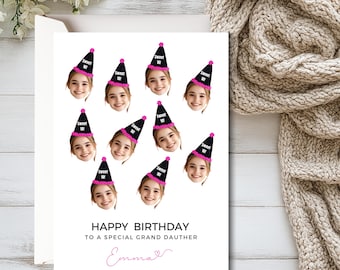 Personalized Birthday Card with Custom Face Confetti Stickers
