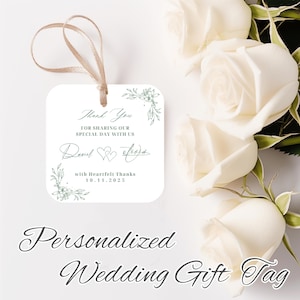Personalized Wedding Gift Tags, Custom Thank You Tags, Custom Favor Tags, Guest Gift Tags, Square Wedding Tags, Bride and Groom Tags