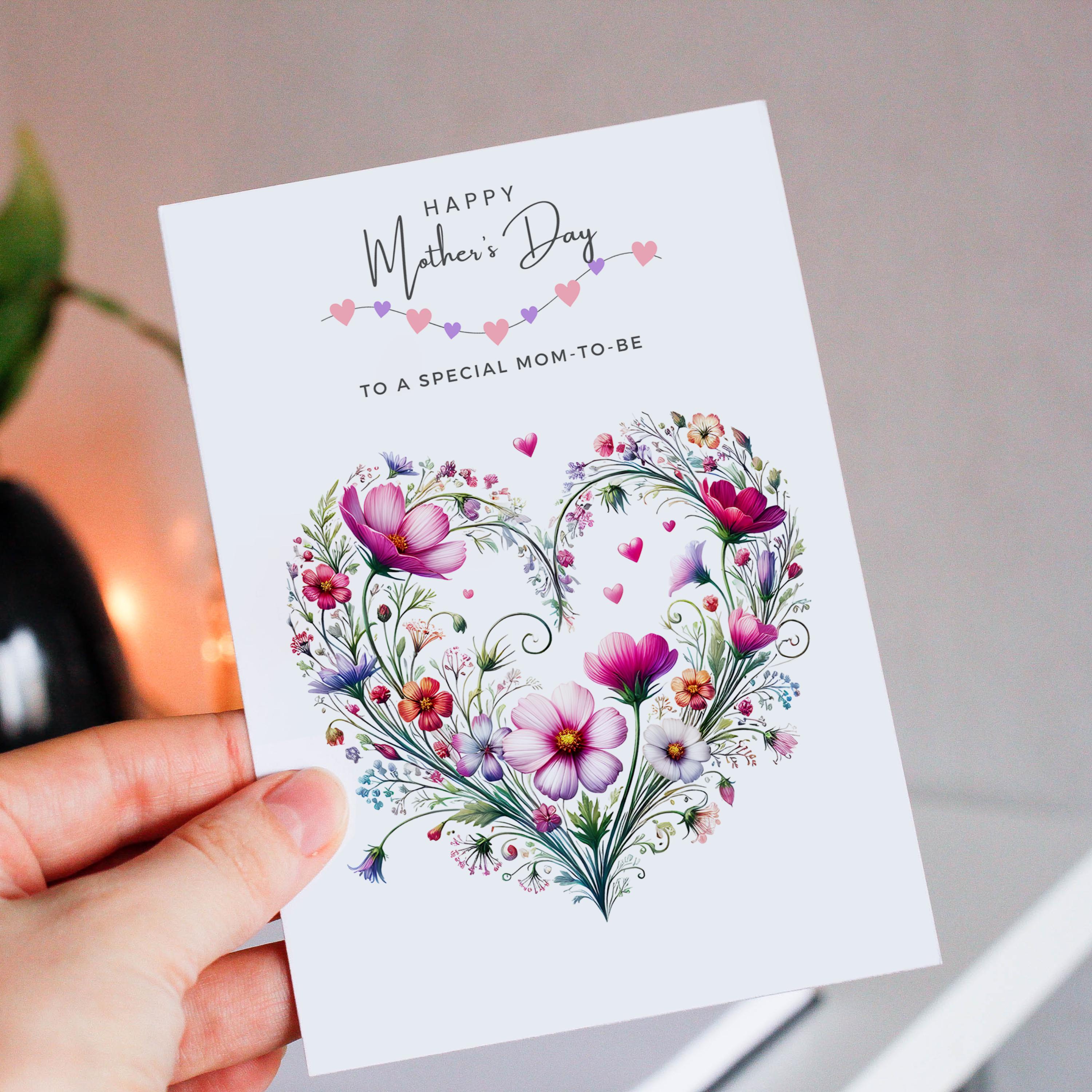 Custom Floral Mother’s Day Card, Greeting Cards for Mom, Romantic ...