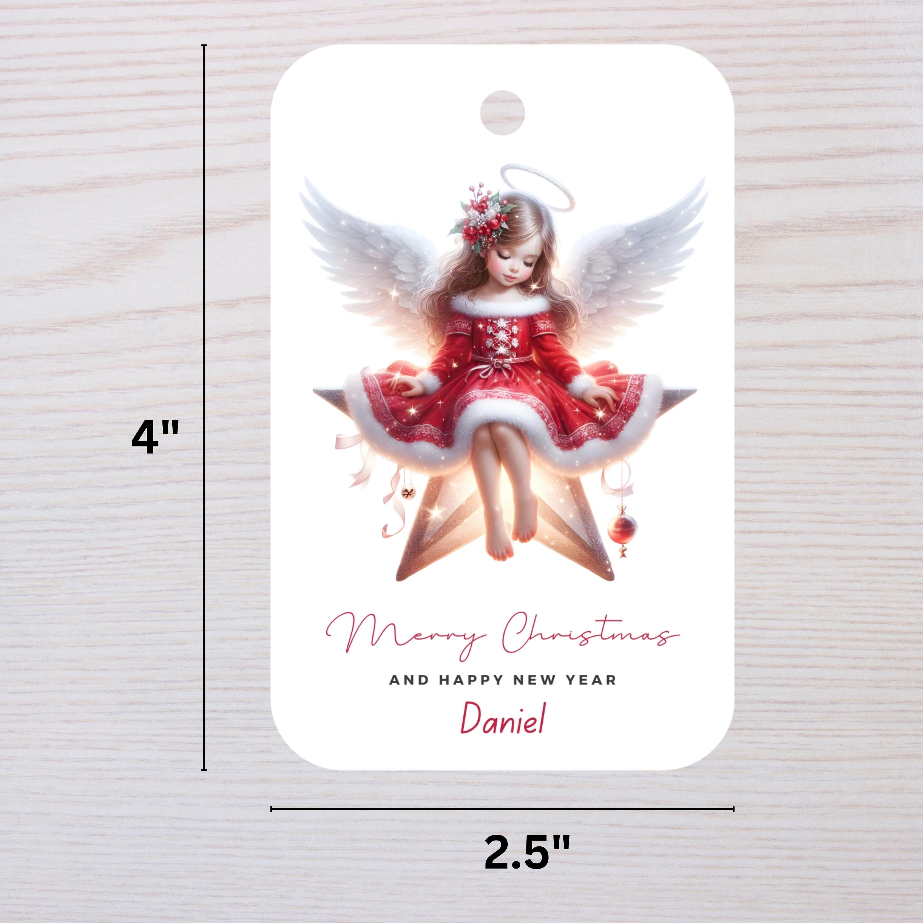 Personalized Christmas Angel Gift Tags, Holiday Name Labels - Etsy