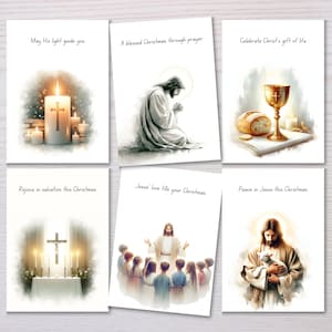 Religious Christmas Cards Set of 6, Christian Christmas Card, Christian Holiday Greeting Card, Christmas Greeting Card, Jesus Christmas card