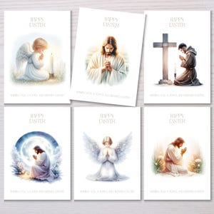 Sacred Easter Prayer Greeting Card Set of 6, Inspirational Easter Cards, Religious Easter Greeting Card, Inspirational Christian Easter Card