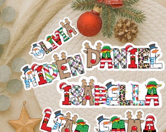 Christmas Name Sticker us, Christmas Personalized Name Sticker, Custom Christmas Present Label, Personalized Christmas Name Gift Tag Sticker