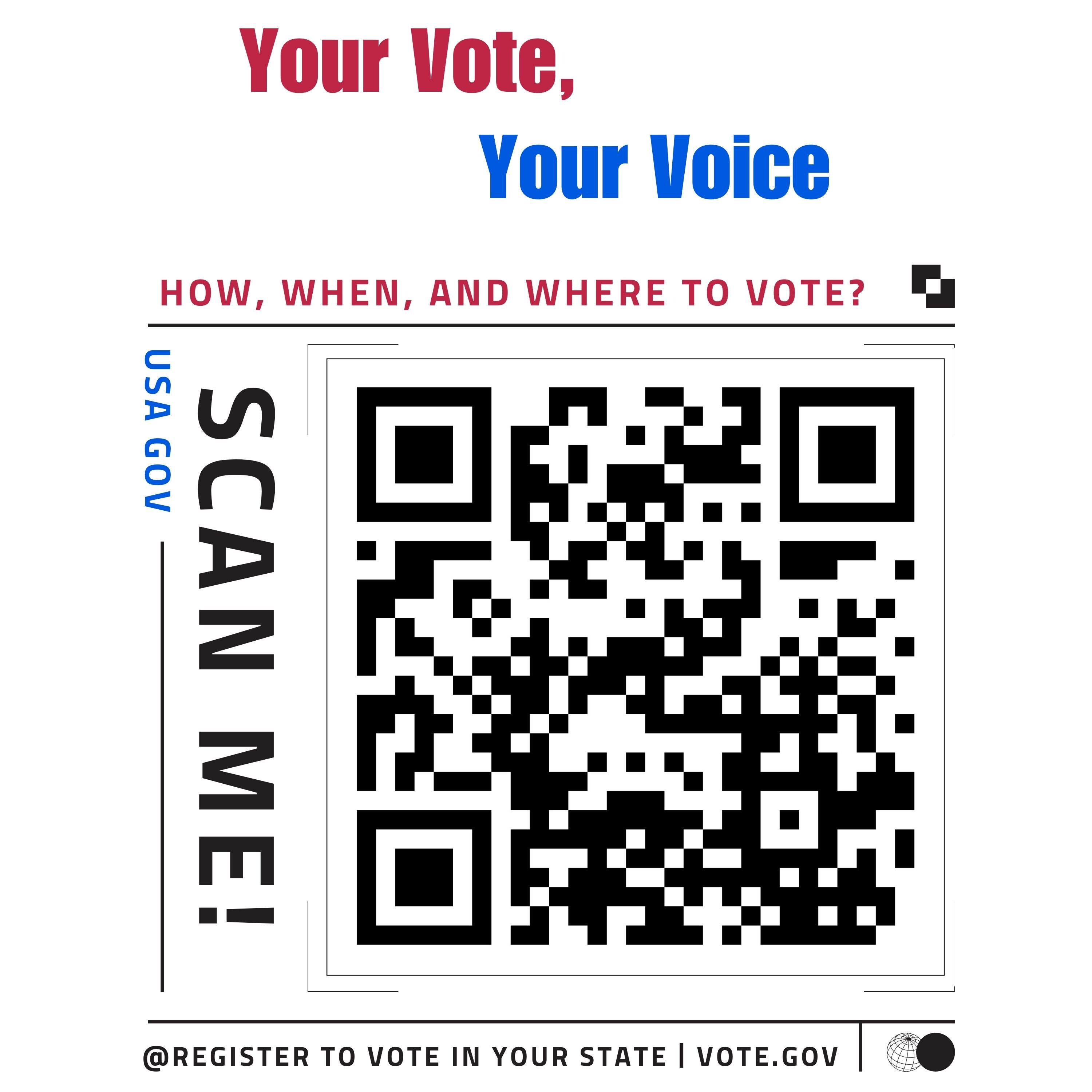 Voter Registration Postcard, QR Code Voting Guide - Etsy