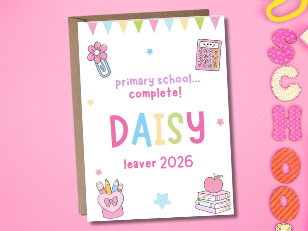Leaver Card. Amazon Personalised School Leaver Card | Primary School Leaver Gift | End of ...