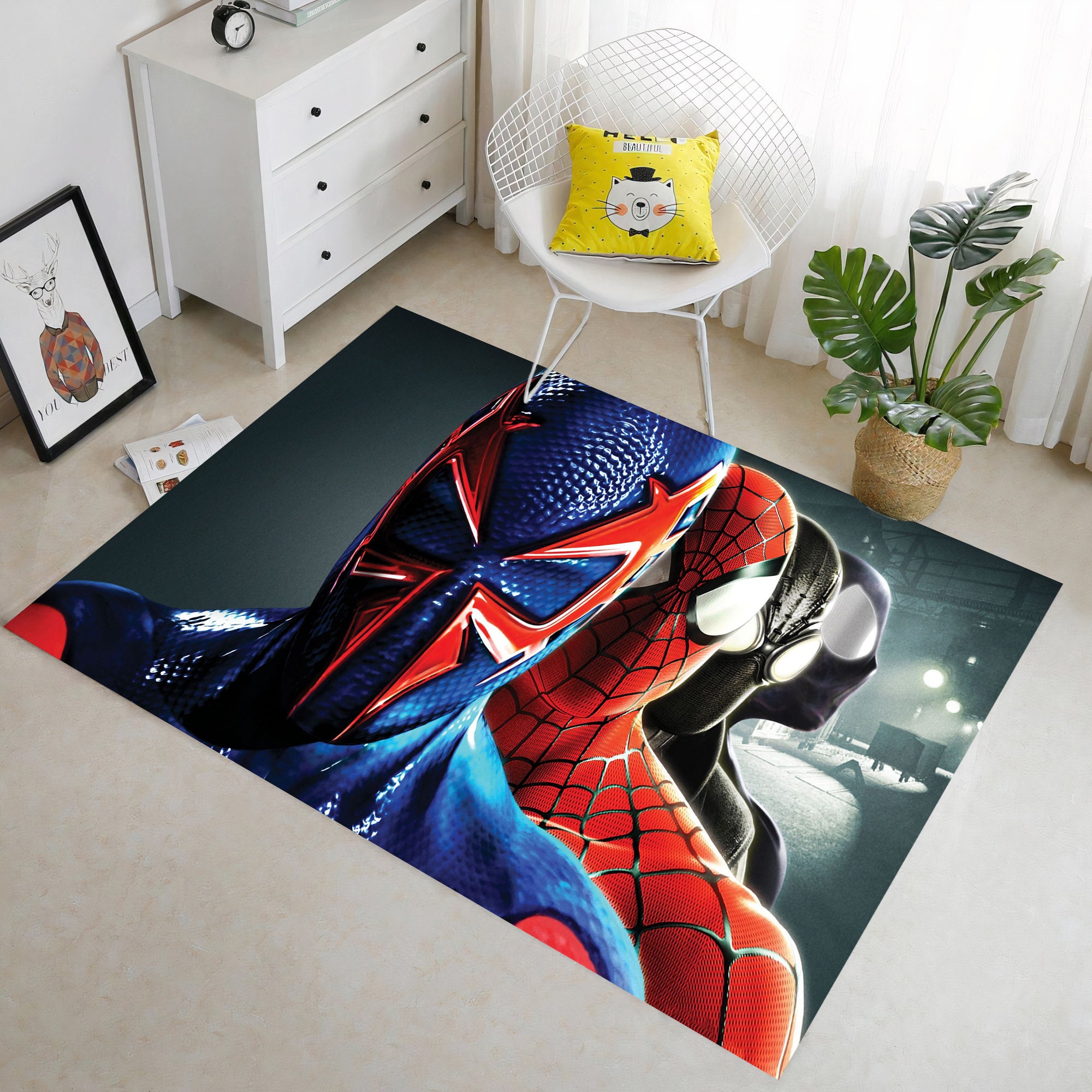 Discover Spiderman Rug, Kids Room Rug, Chield Rug, Teen's Rug, Rug for Living Room