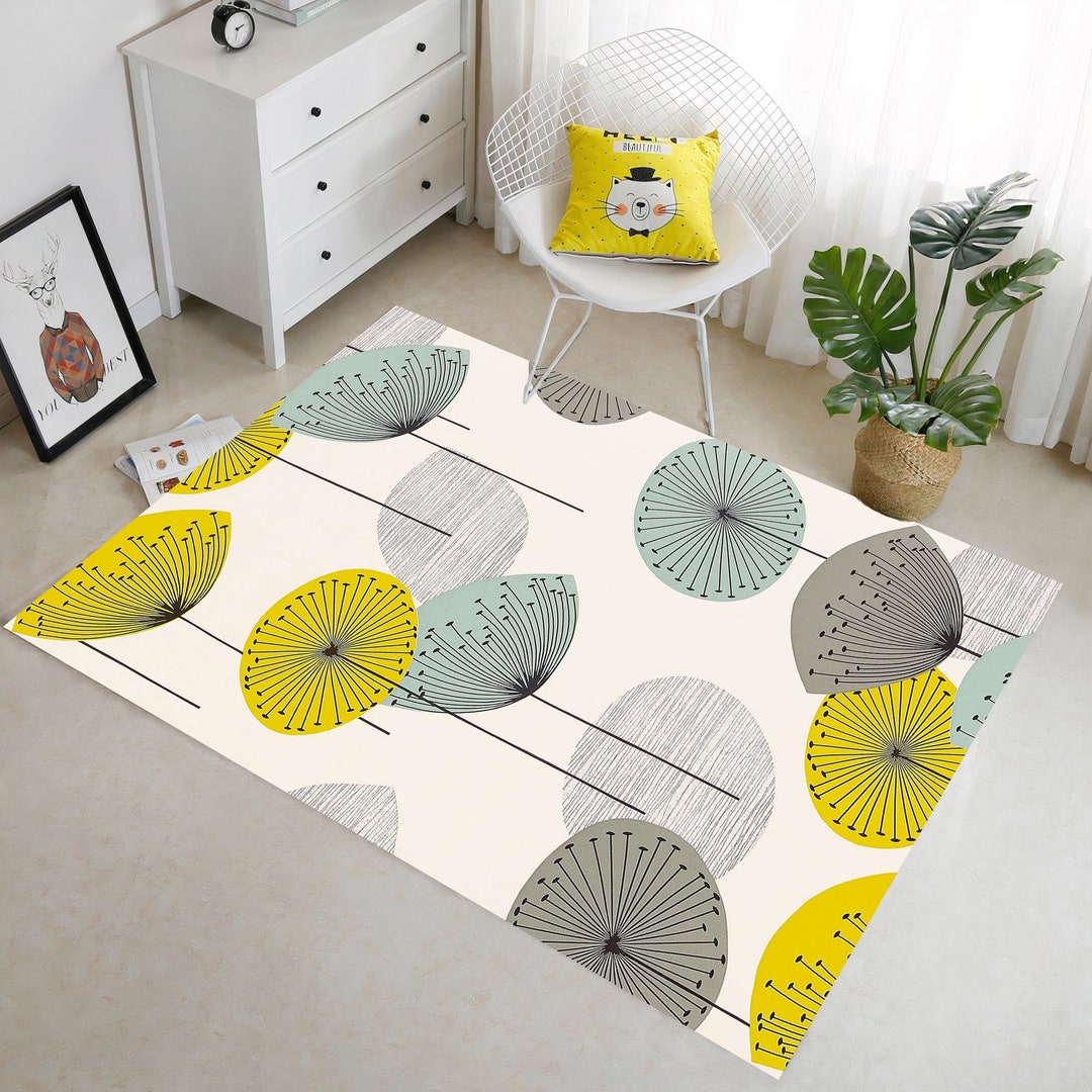 Dandelion Clocks Area Rug,dandelion Decor,designer Rug,flowers