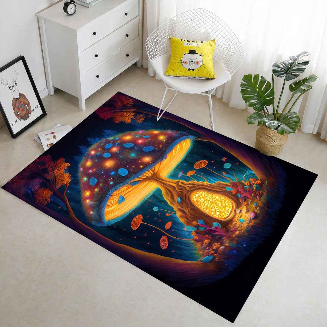 Mushroom Design,cute Mushroom Rug,mushrooms,mushroom Rug,minimalist Rug