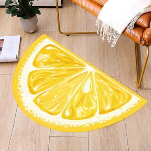 Mloabuc Yellow Lemon Decorative Kitchen Mats Set of 2, Anti