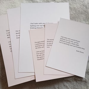 Poema Original Manuscrito, A4 | impressão de poema sob medida e personalizada escrita apenas para você e quem você ama
