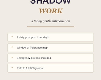 Shadow Work Starter Guide 7 Day Printable PDF, Beginner Jungian Self Discovery Workbook, Therapy Tok Journal Tripwire