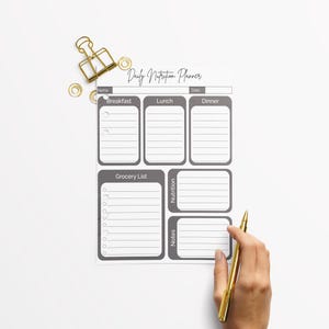 Food Log Printable, Calorie Tracker & Meal Planner, Daily Nutrition Chart for Healthy Eating, Weight Loss Food Journal PDF image 7