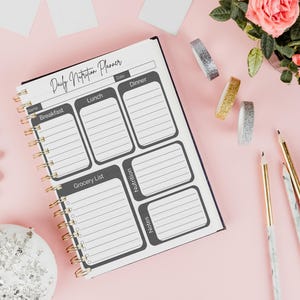 Food Log Printable, Calorie Tracker & Meal Planner, Daily Nutrition Chart for Healthy Eating, Weight Loss Food Journal PDF image 2