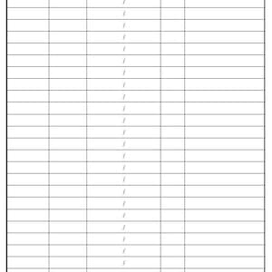 May include: A black and white printable blood pressure chart with columns for date, time, systolic/diastolic, pulse, and notes. The chart has 25 rows for recording blood pressure readings.