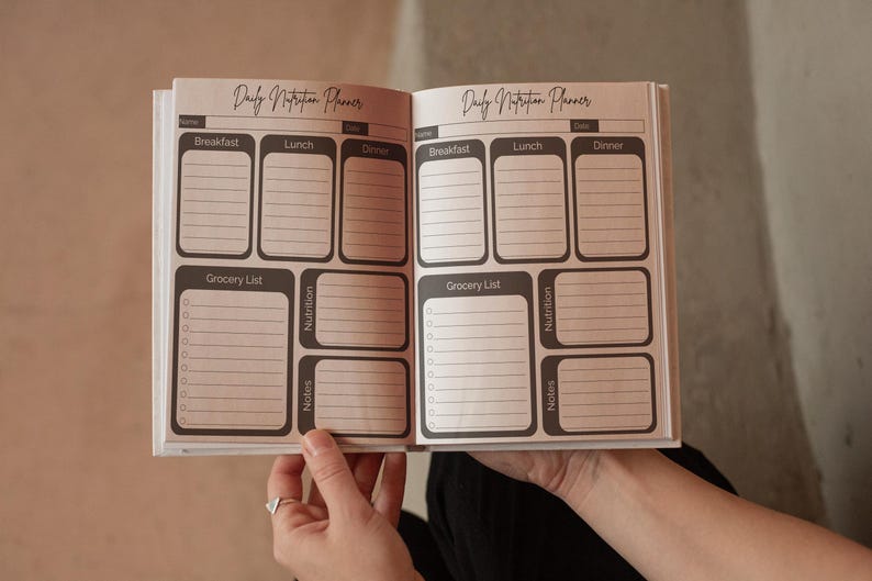 Food Log Printable, Calorie Tracker & Meal Planner, Daily Nutrition Chart for Healthy Eating, Weight Loss Food Journal PDF image 6