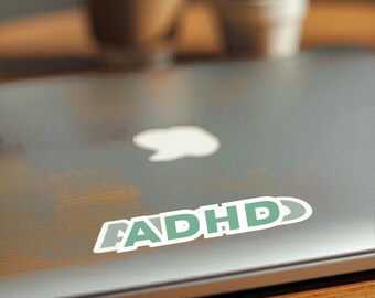 ADHD Brain Sticker, Rejected By Logic Ruled By Curiosity, Funny Neurodivergent Laptop Water Bottle Decal