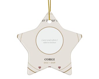 Personalized Corgi Memorial Ornament, Custom Pet Loss Christmas Keepsake, Rainbow Bridge Sympathy Gift