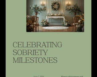 Sober Certificate Editable Canva Template, Sobriety Milestone AA NA Recovery Anniversary Printable, 8x10 PDF Sober Birthday