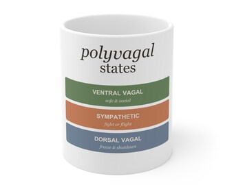 Polyvagal Theory Mug, Nervous System States 11oz Ceramic Coffee Cup