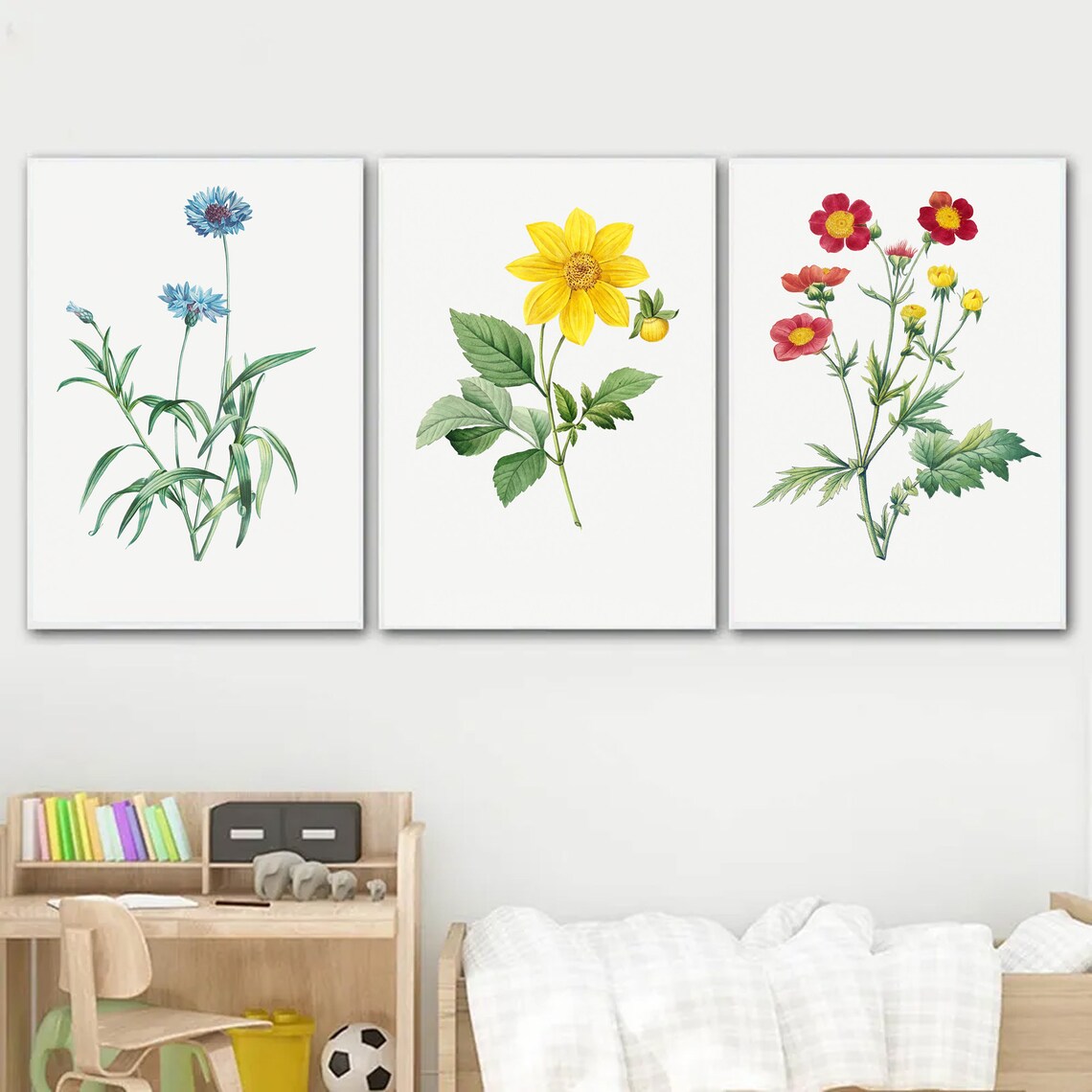 Modern Botanical Collection: Set of 3 Floral Art Prints, Elegant Flower ...