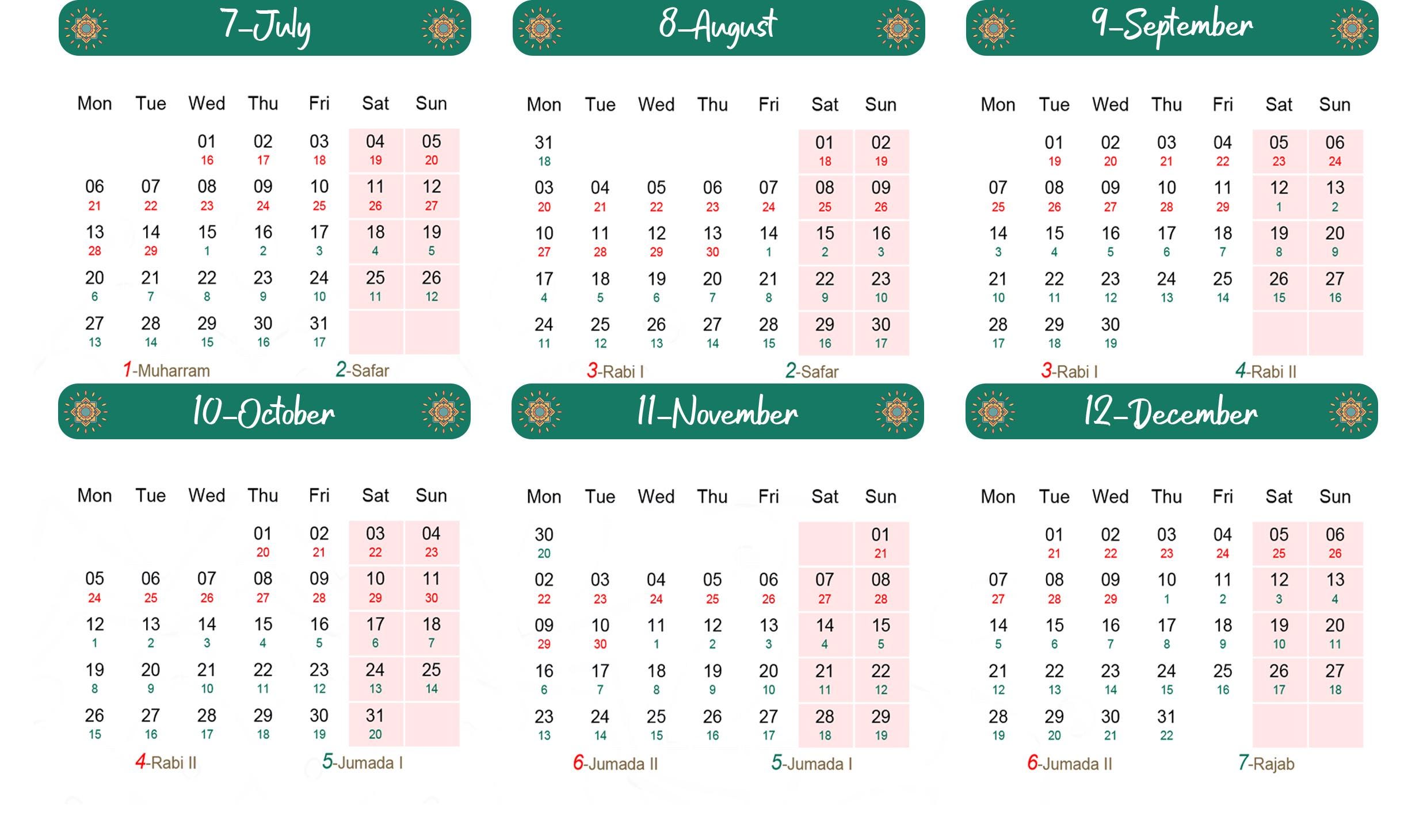 Islamic Calendar 2027 Today Date