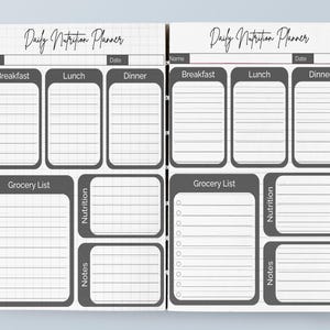 Food Log Printable, Calorie Tracker & Meal Planner, Daily Nutrition Chart for Healthy Eating, Weight Loss Food Journal PDF image 10