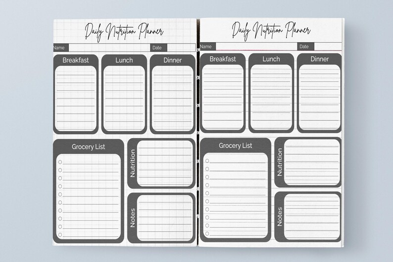 Food Log Printable, Calorie Tracker & Meal Planner, Daily Nutrition Chart for Healthy Eating, Weight Loss Food Journal PDF image 10