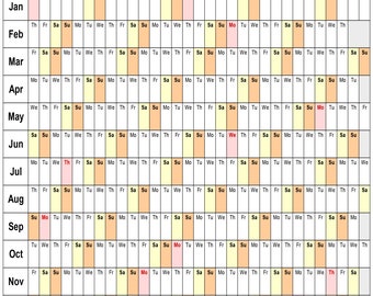 2024 Calendar Lanscape 2 Pages Printable Linear Excel