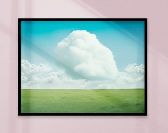 Boerderij Serenity: Instant Download Cloud landschapskunst