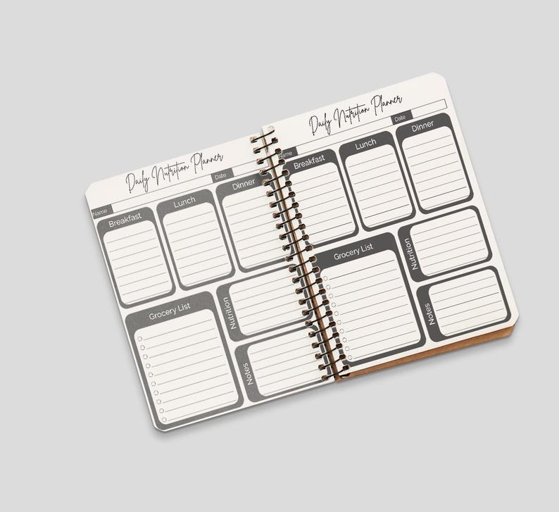 Food Log Printable, Calorie Tracker & Meal Planner, Daily Nutrition Chart for Healthy Eating, Weight Loss Food Journal PDF image 4
