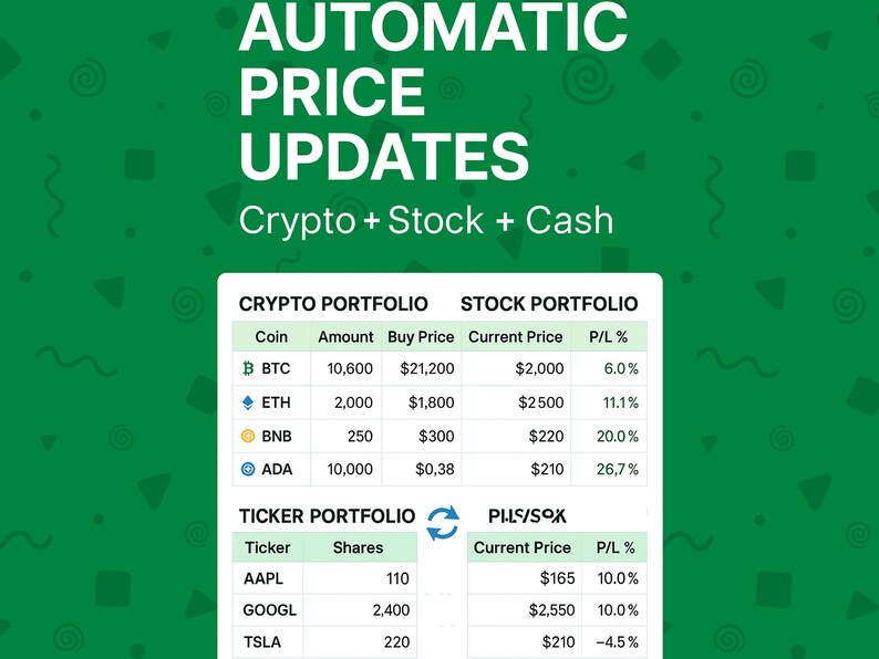 Digital Asset Tracker Spreadsheet – Crypto Stocks Cash Portfolio ...