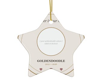 Personalized Goldendoodle Memorial Ornament, Custom Doodle Pet Loss Christmas Keepsake, Rainbow Bridge Sympathy Gift